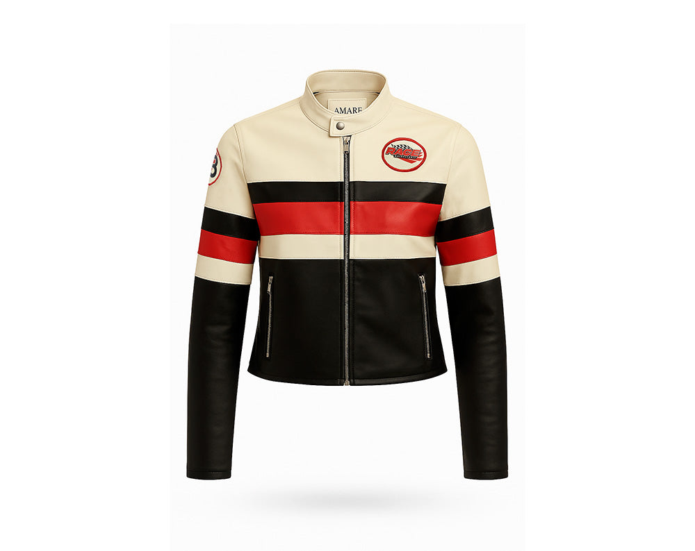 CHAQUETA MOTERA ROJA RACE 53