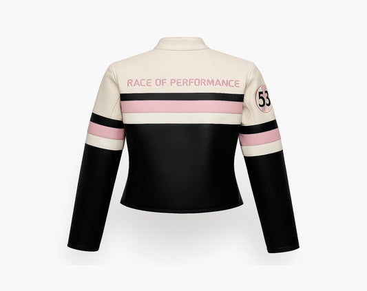 CHAQUETA MOTERA ROSADA RACE 53