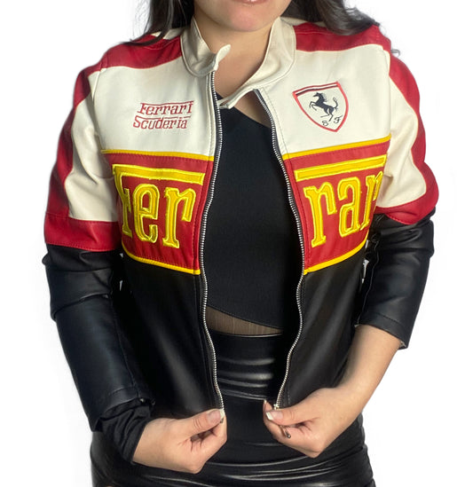 CHAQUETA MOTERA ROJA FERRARI