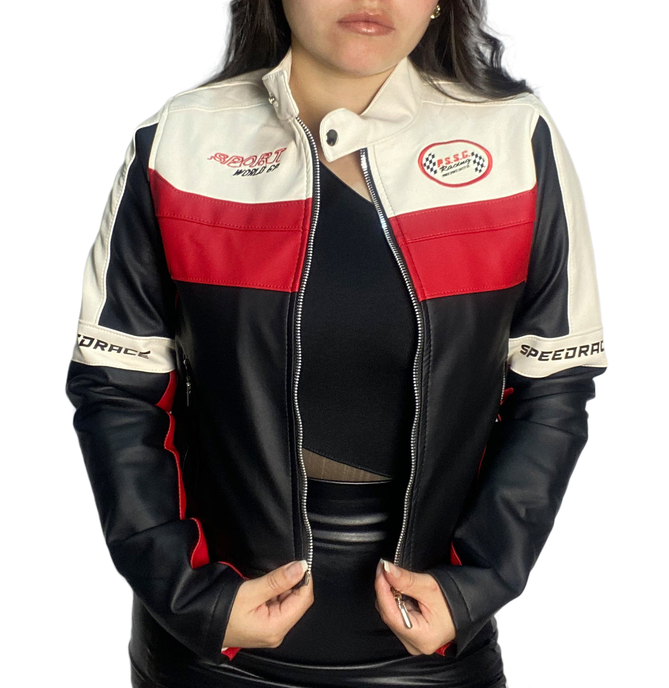 CHAQUETA MOTERA ROJA RACING GP