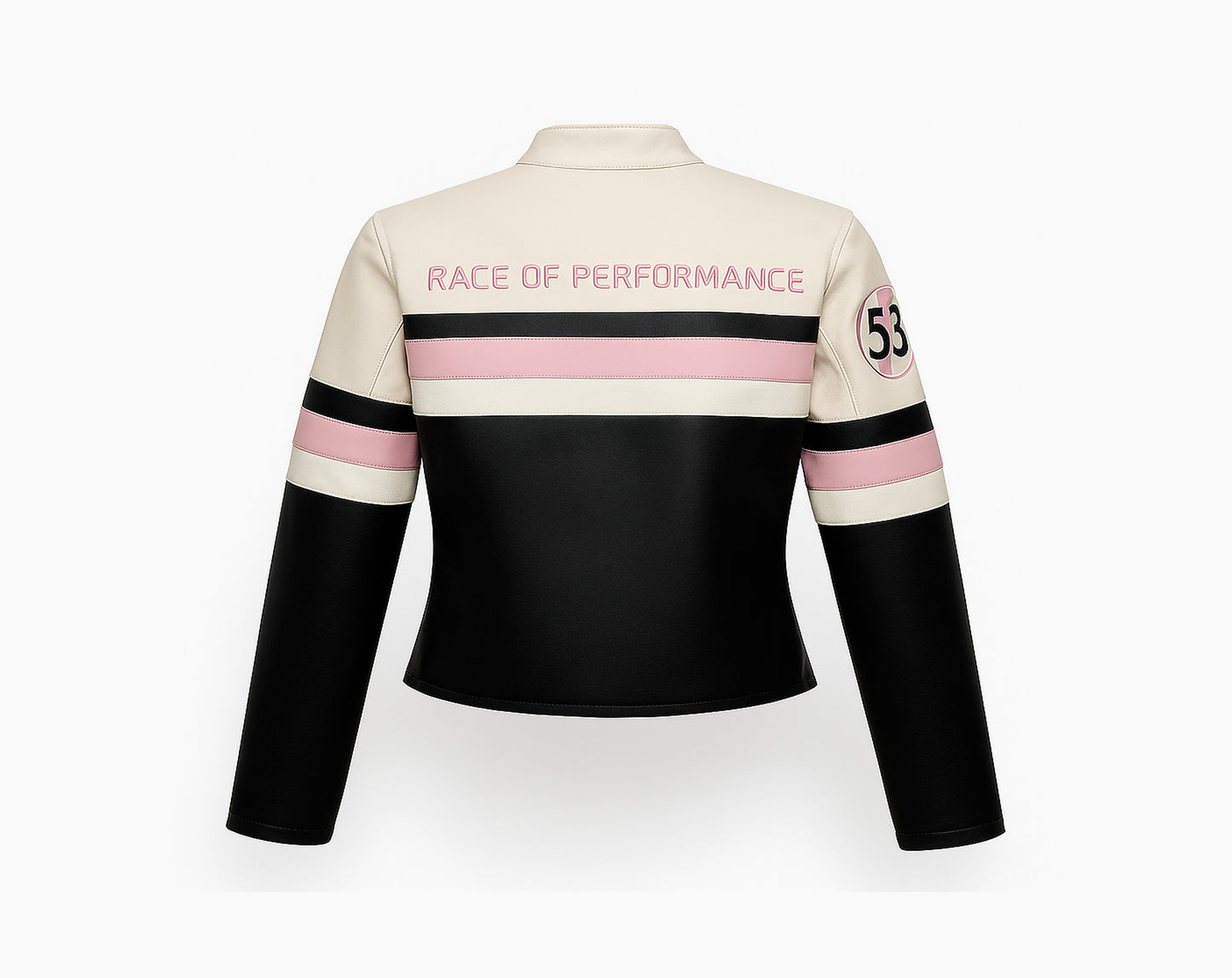 CHAQUETA MOTERA ROSADA RACE 53