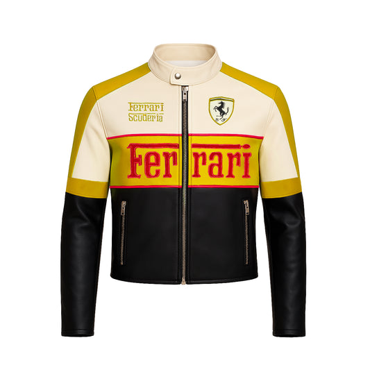 CHAQUETA MOTERA AMARILLA FERRARI