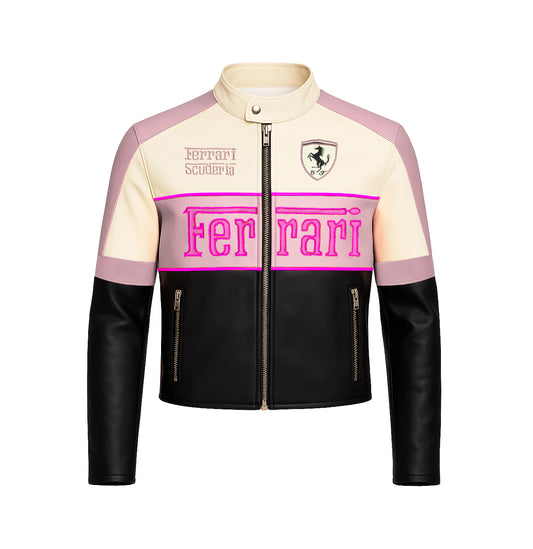 CHAQUETA MOTERA ROSADA FERRARI